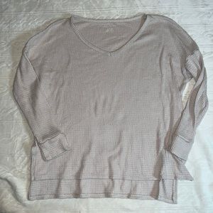 Waffle thermal long sleeve tee